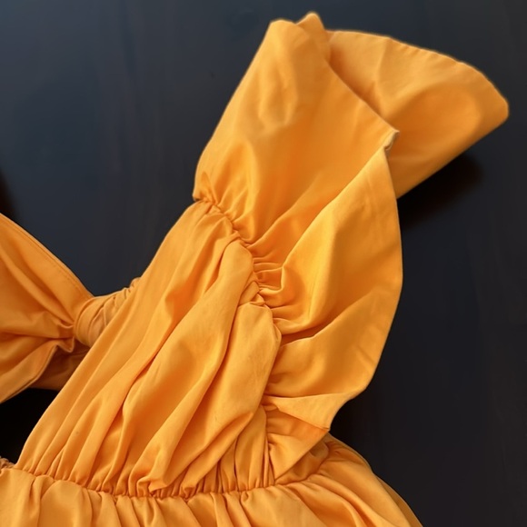 For Love and Lemons Clementine Dress Orange medium Flutter Sleeve Backless (SD2) - Picture 6 of 9